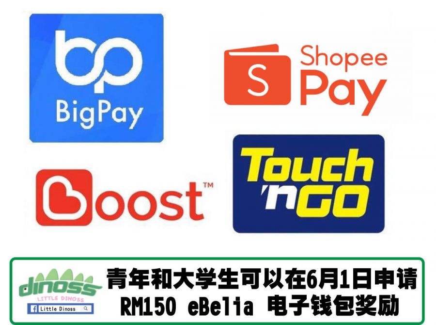 青年和大学生可以在6月1日申请  RM150 eBelia 电子钱包奖励！